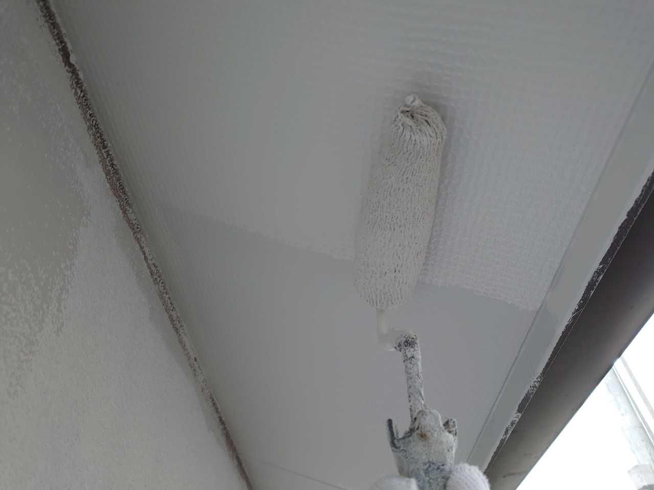 【軒天塗装】上塗り