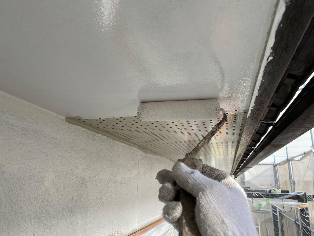 【軒天塗装】下塗り