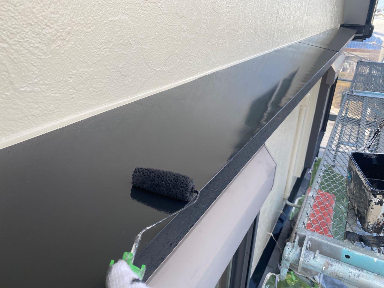 【庇塗装】上塗り