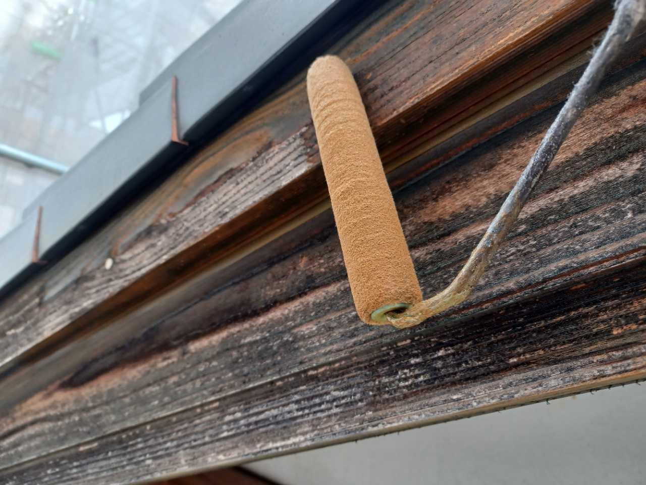 【破風・鼻隠し塗装】下塗り