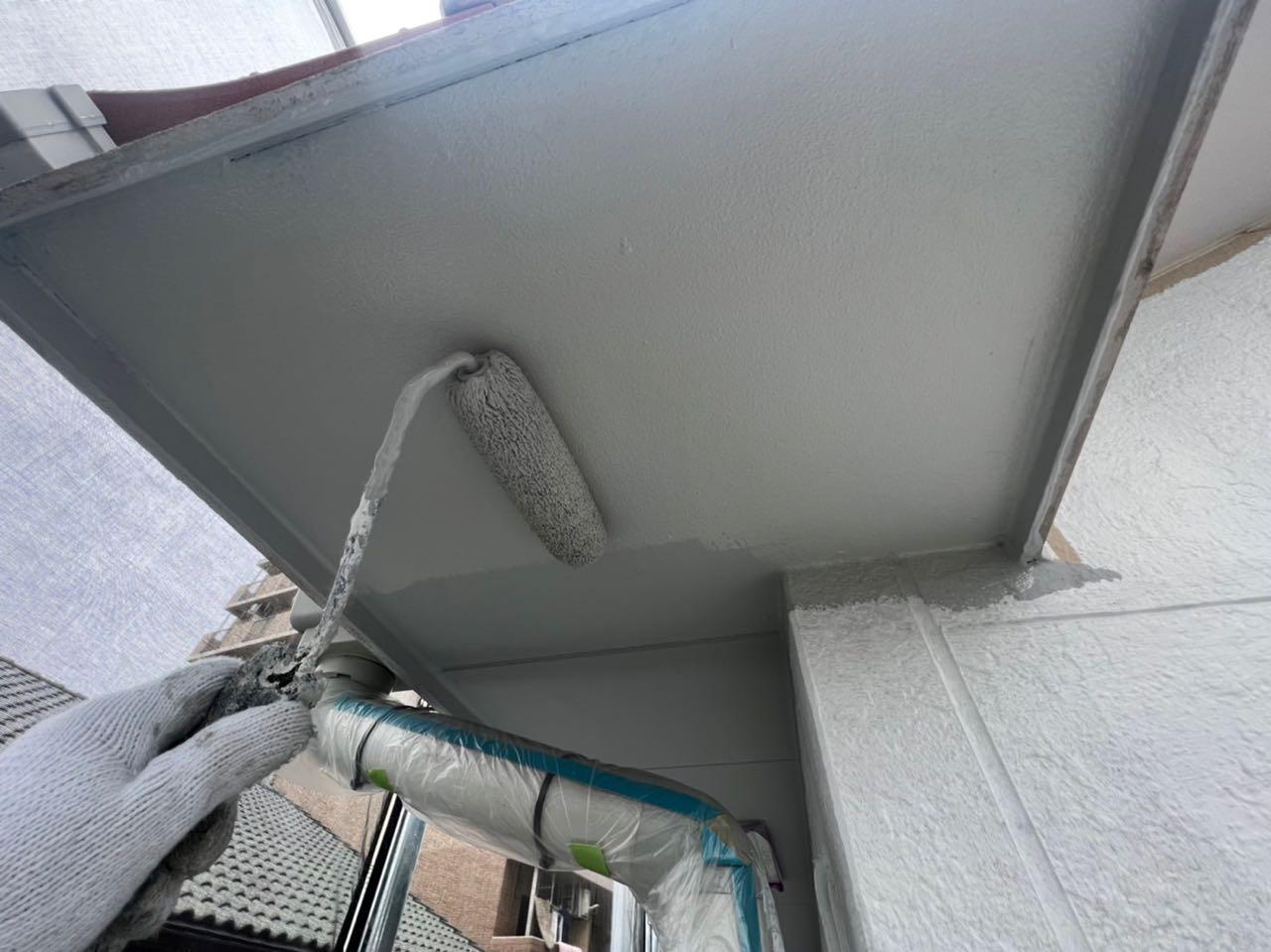 【軒天塗装】上塗り