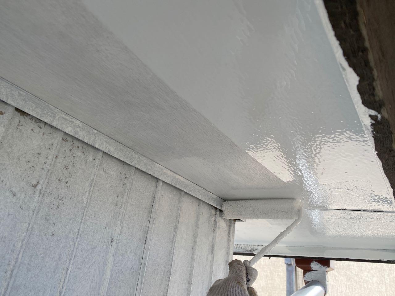 【軒天塗装】上塗り