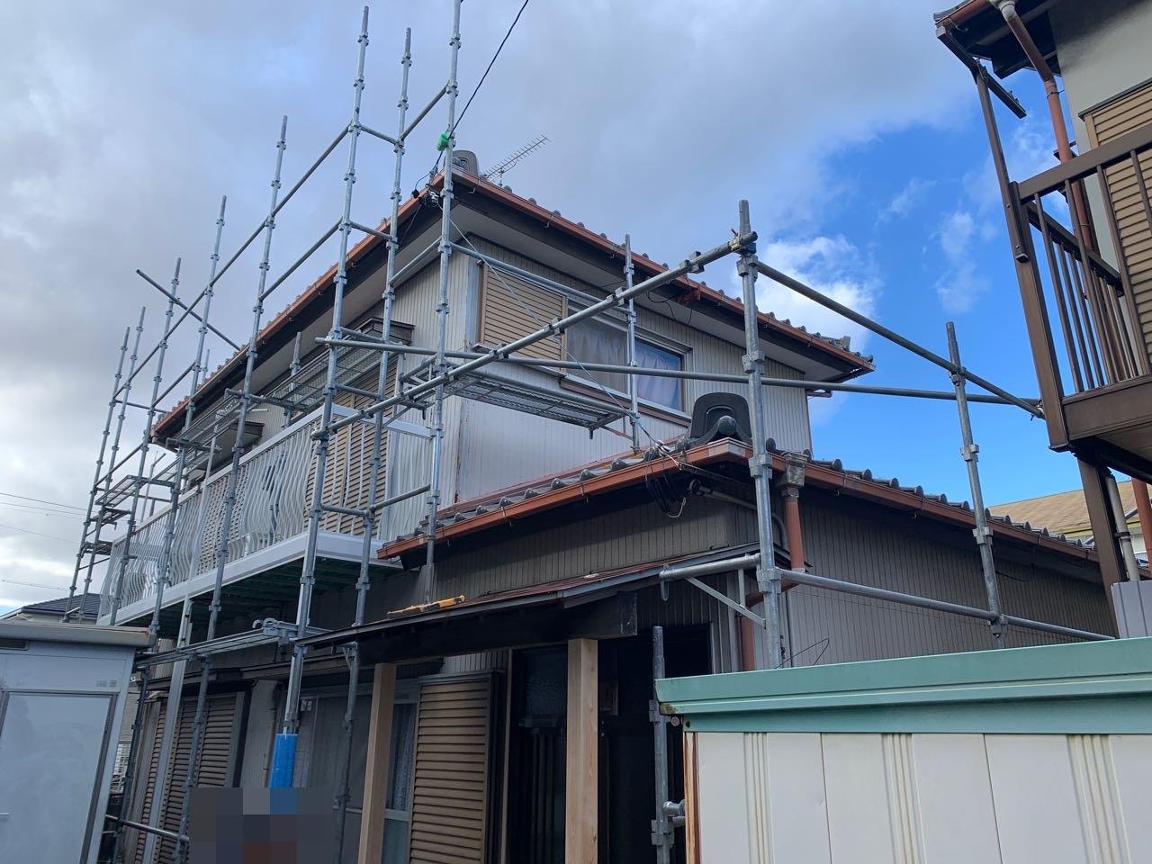【足場設置工事】設置中
