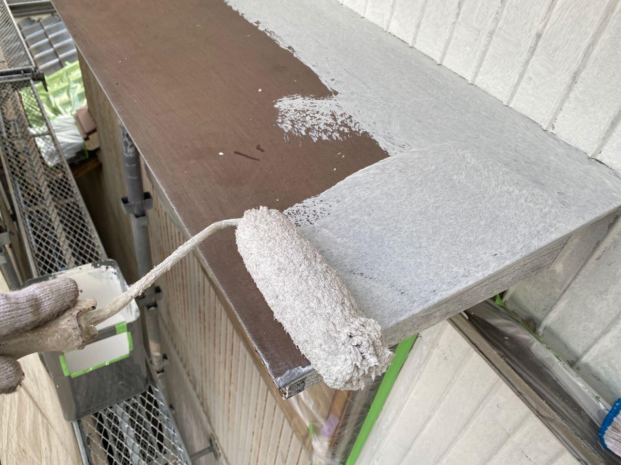 【庇塗装】下塗り