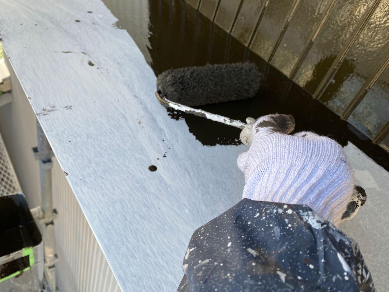 【庇塗装】上塗り