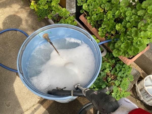 【バイオ洗剤準備】洗浄液攪拌