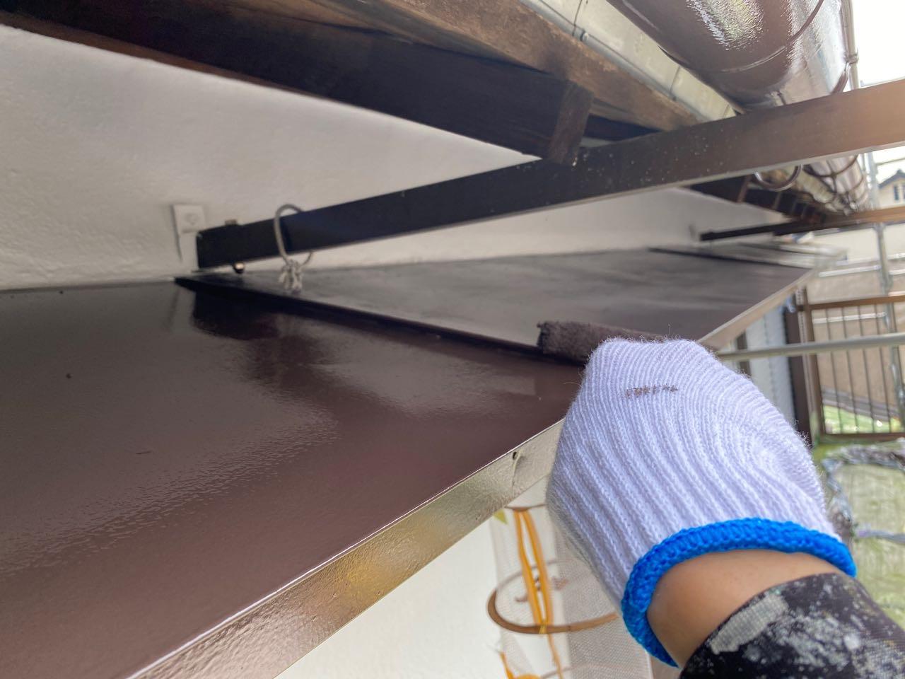 【庇塗装】上塗り