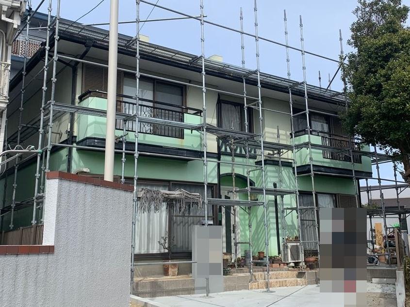 【足場設置工事】設置中