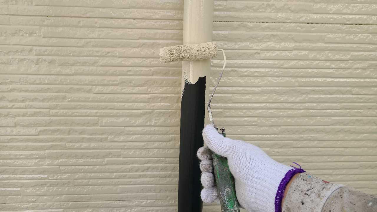 【雨樋塗装】下塗り