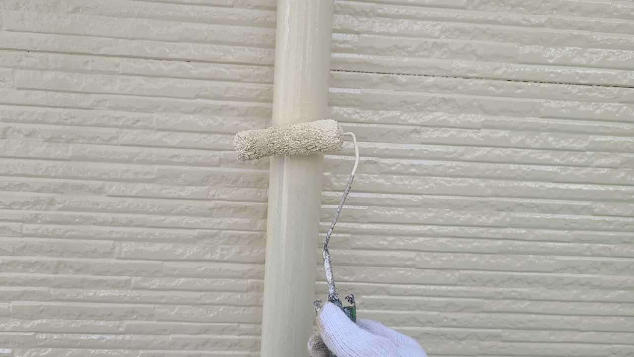 【雨樋塗装】上塗り