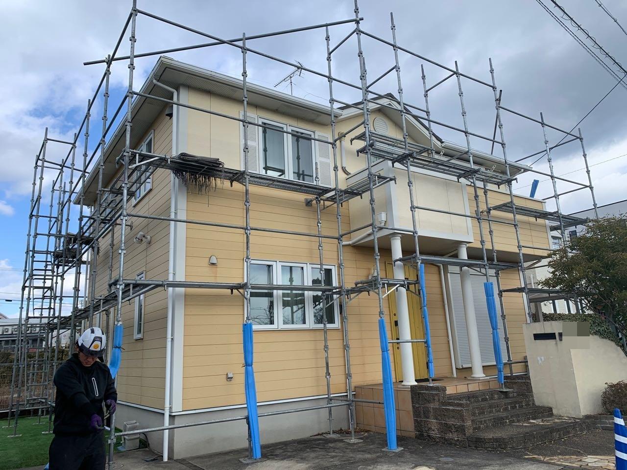 【足場設置工事】設置中