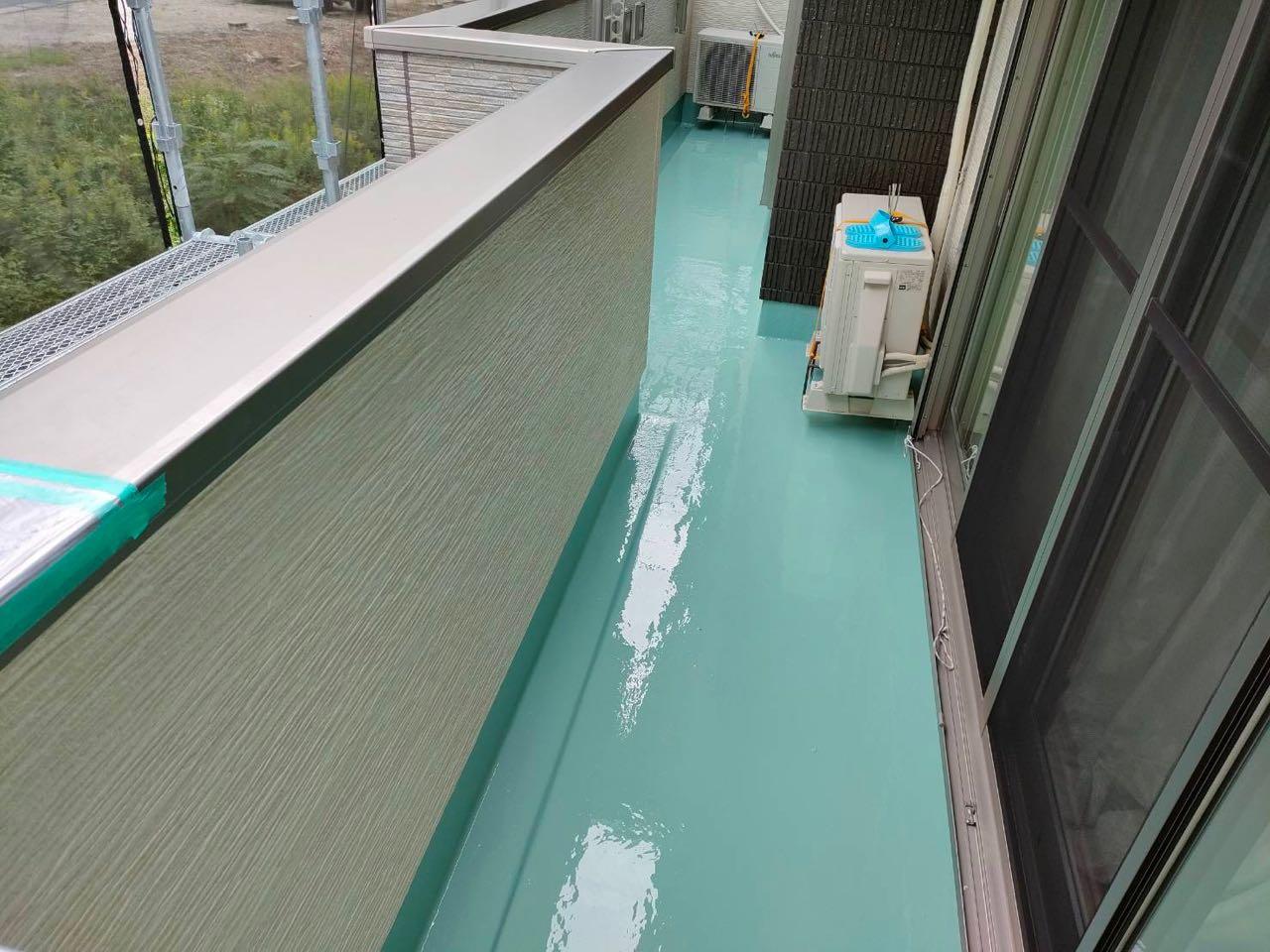 【防水工事】ウレタン防水塗布1回目