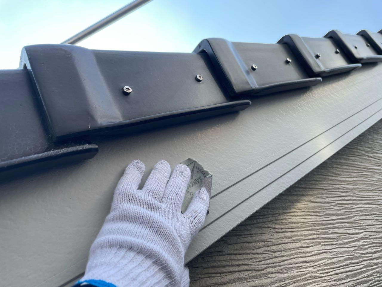 【破風・鼻隠し塗装】ケレン作業