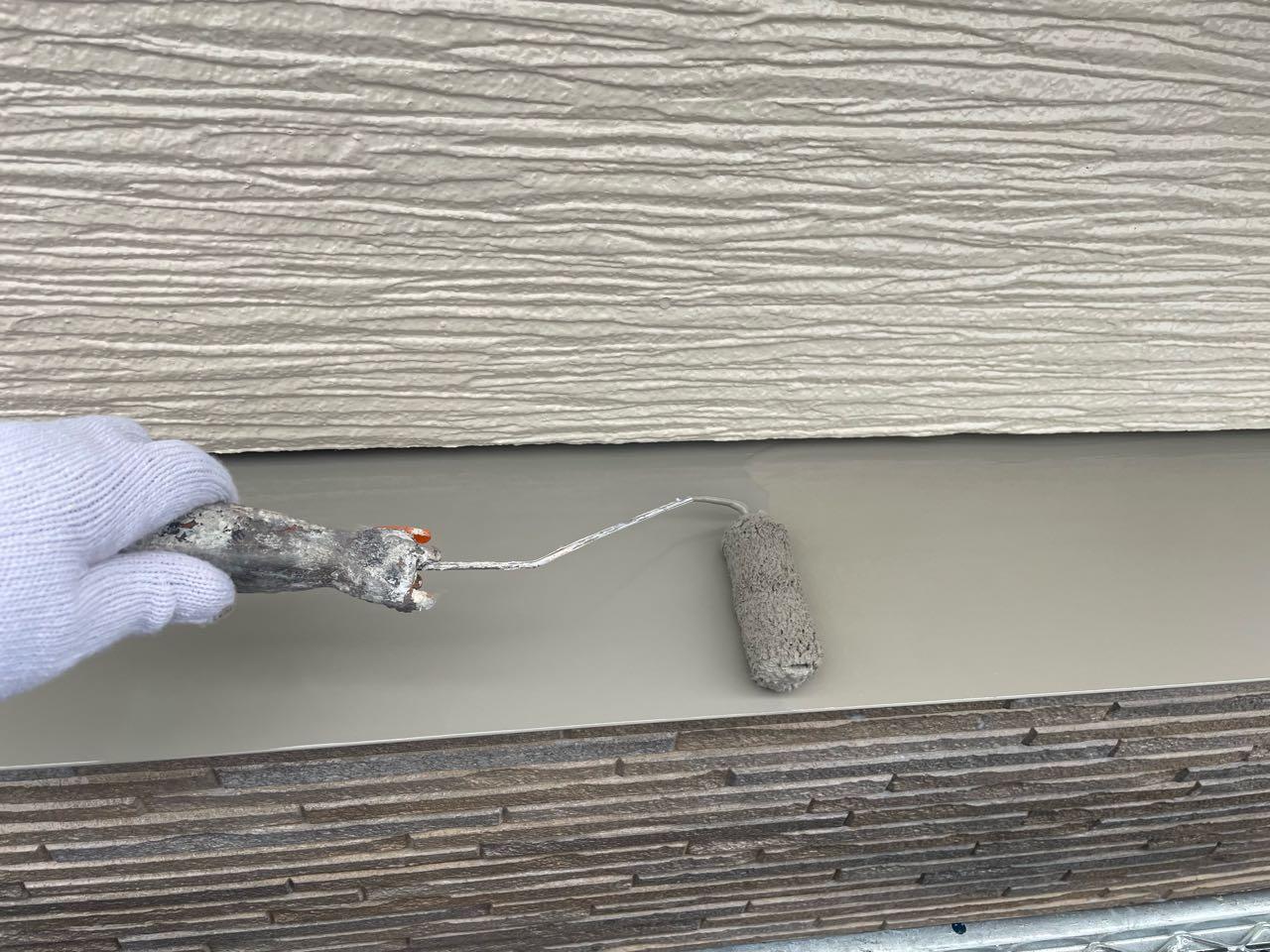 【庇塗装】上塗り