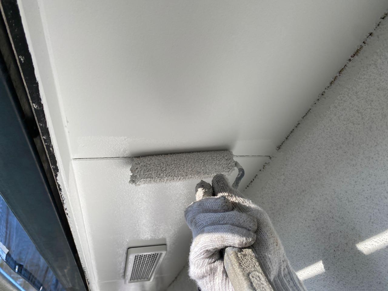 【軒天塗装】上塗り