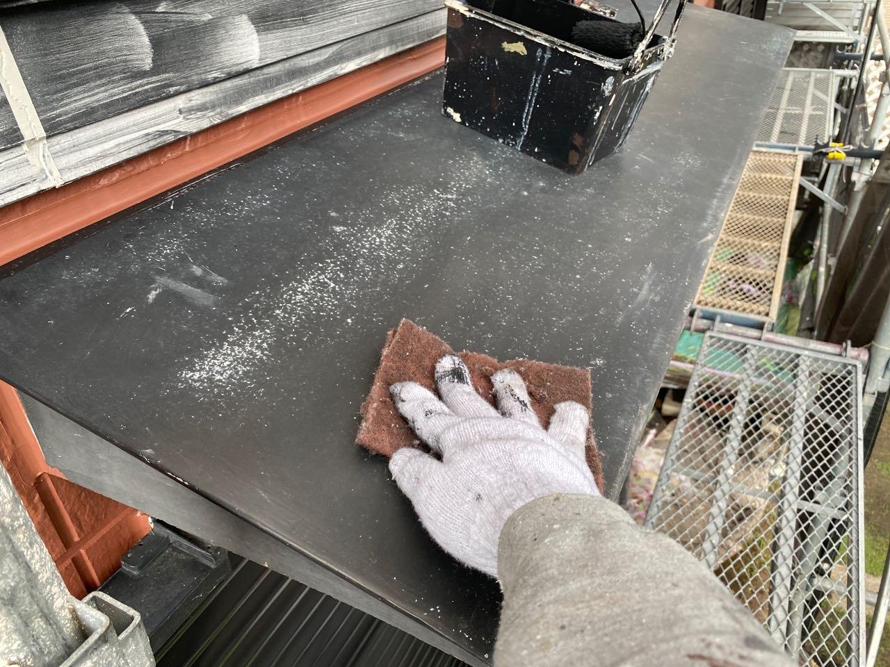 【庇塗装】ケレン作業