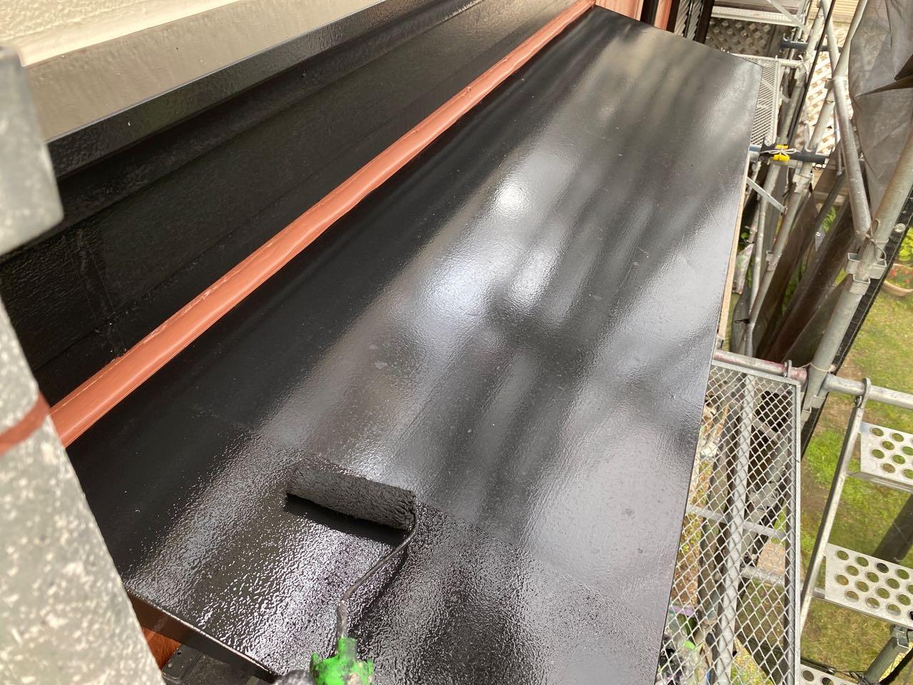 【庇塗装】上塗り