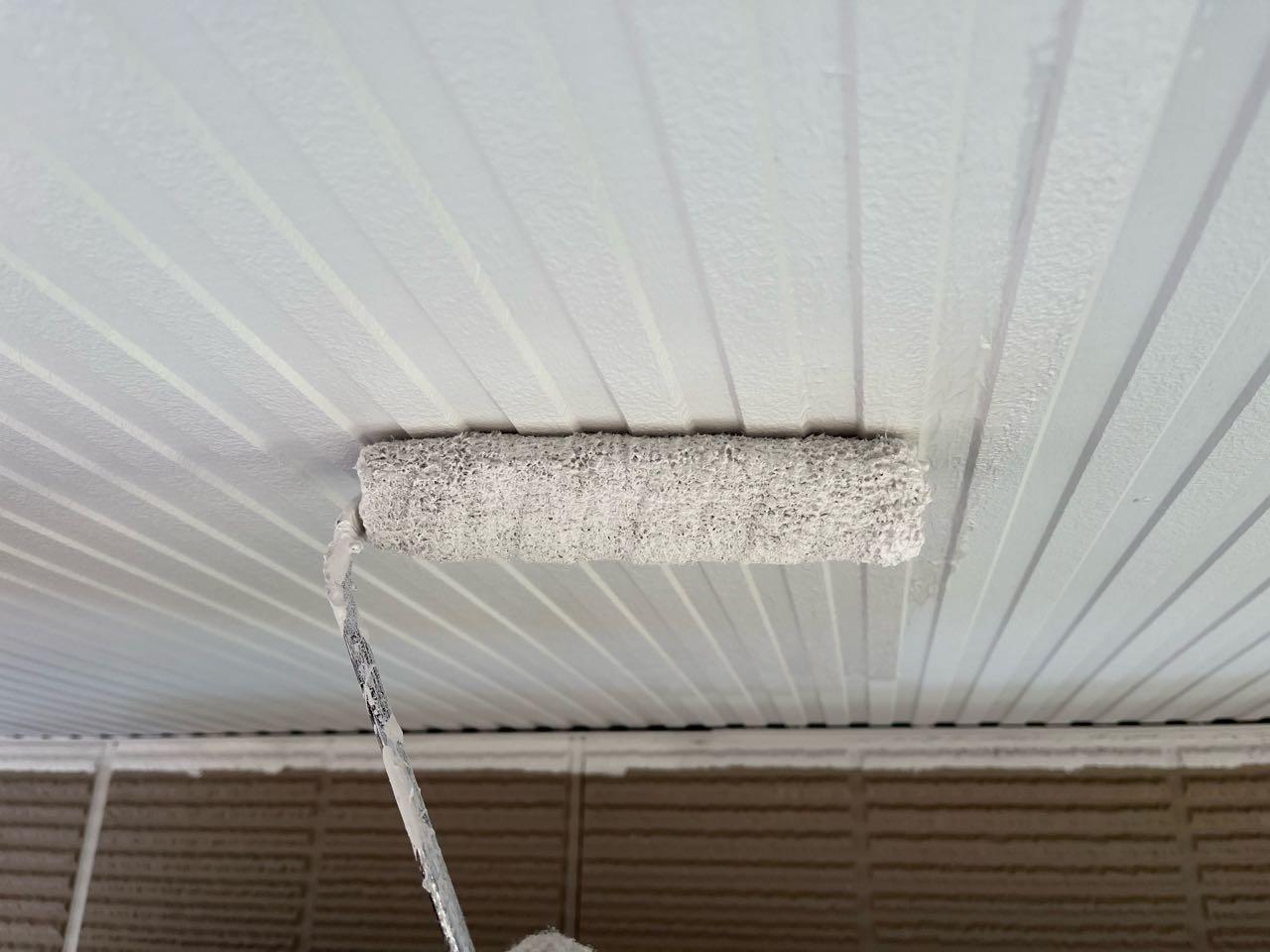 【軒天塗装】上塗り