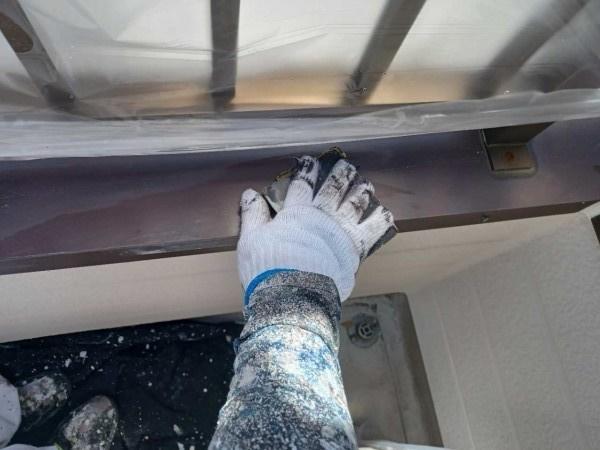 【笠木塗装】ケレン作業