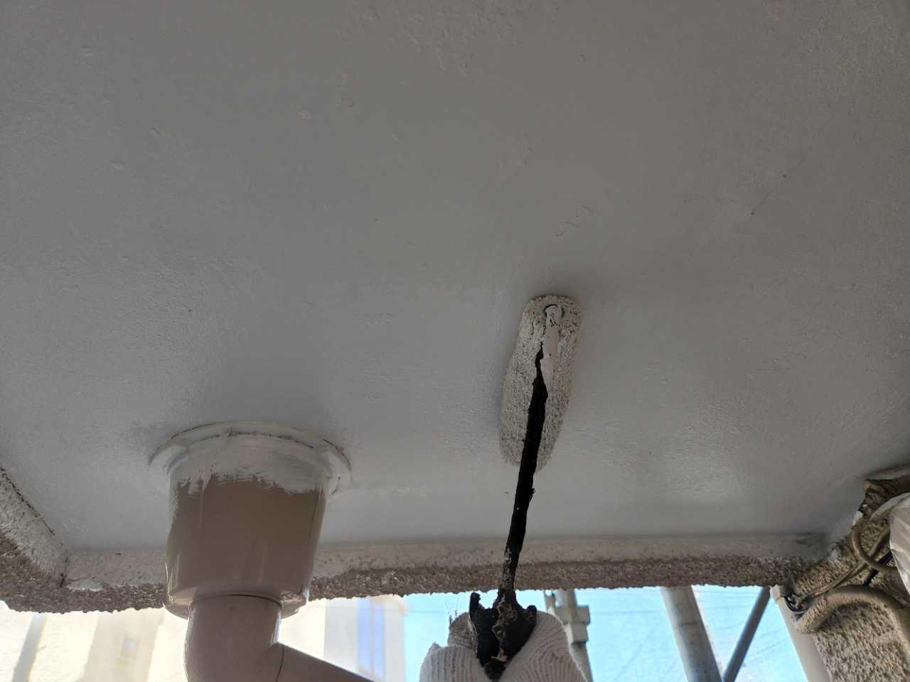 【軒天塗装】上塗り