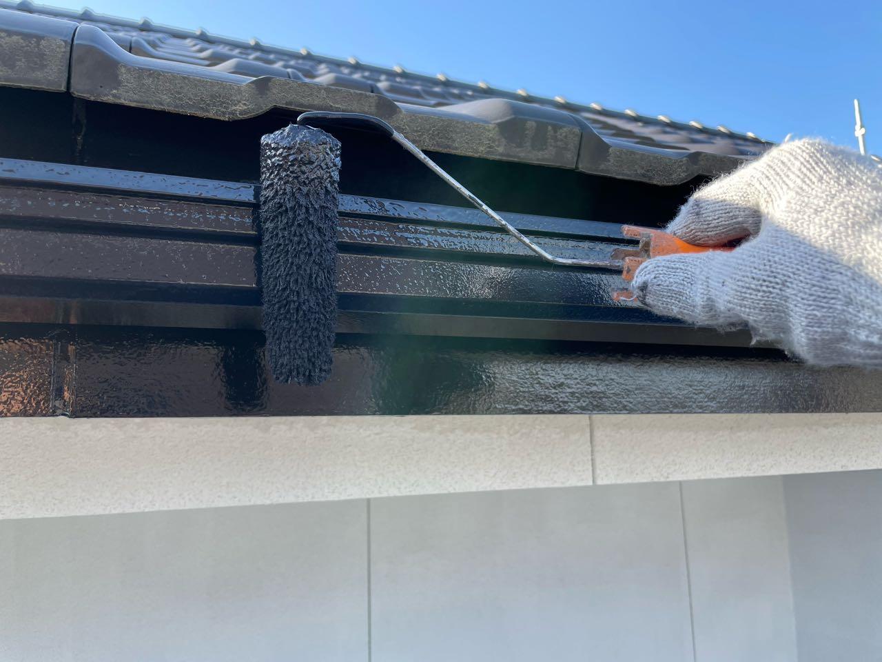 【雨樋塗装】上塗り