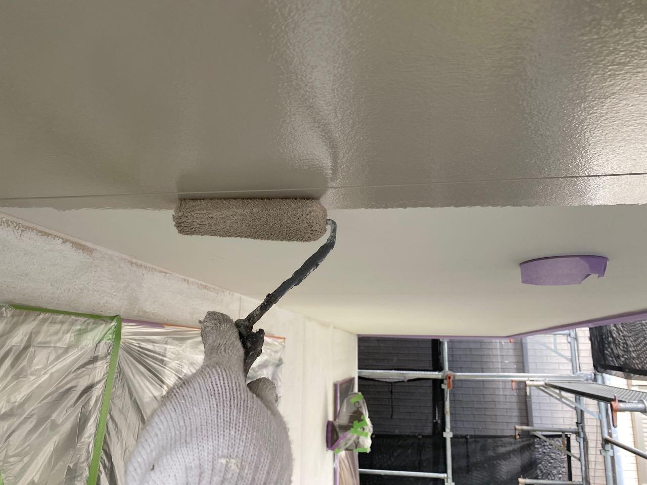 【軒天塗装】下塗り