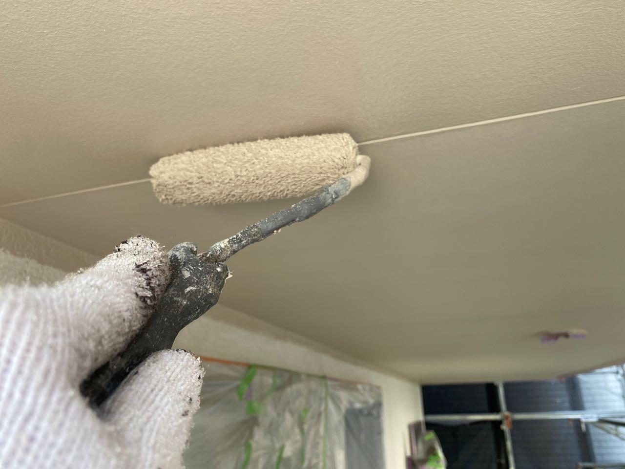 【軒天塗装】上塗り