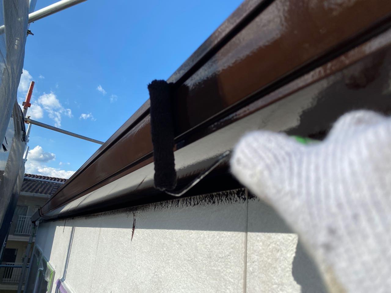 【雨樋塗装】上塗り