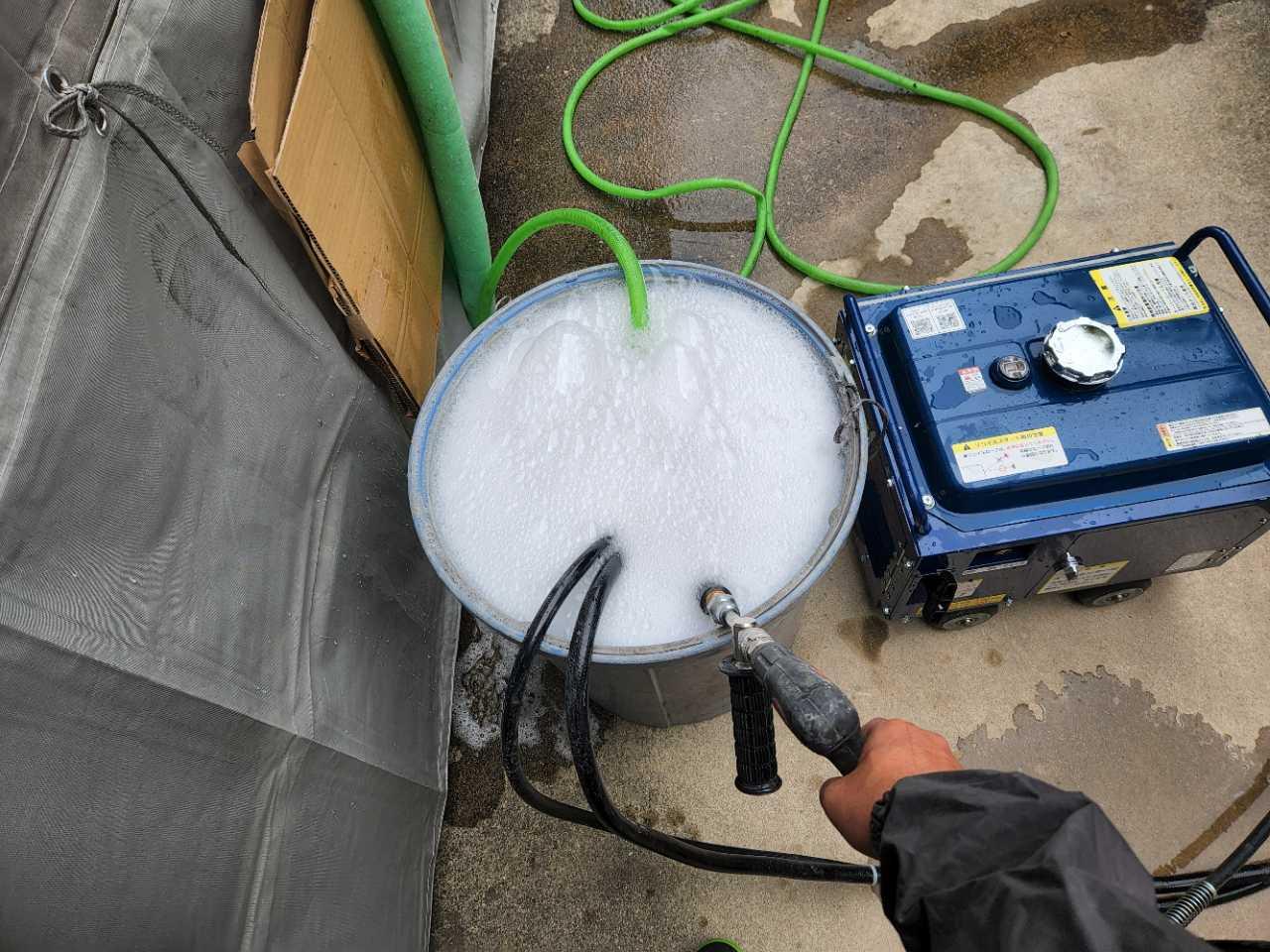 【バイオ洗剤準備】洗浄液攪拌