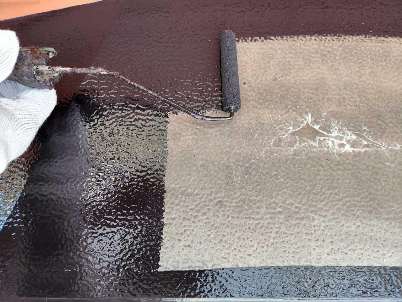 【庇塗装】下塗り