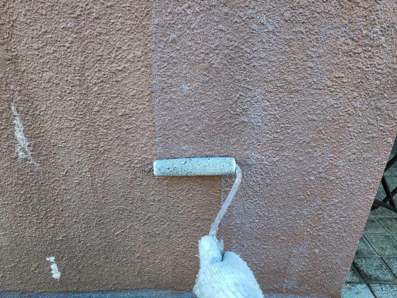 【擁壁塗装】下塗り