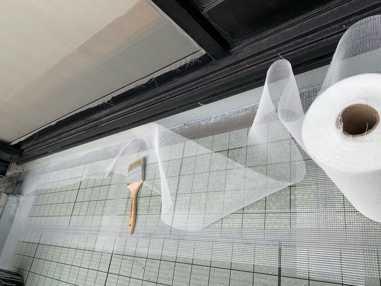 【防水工事】メッシュ貼り