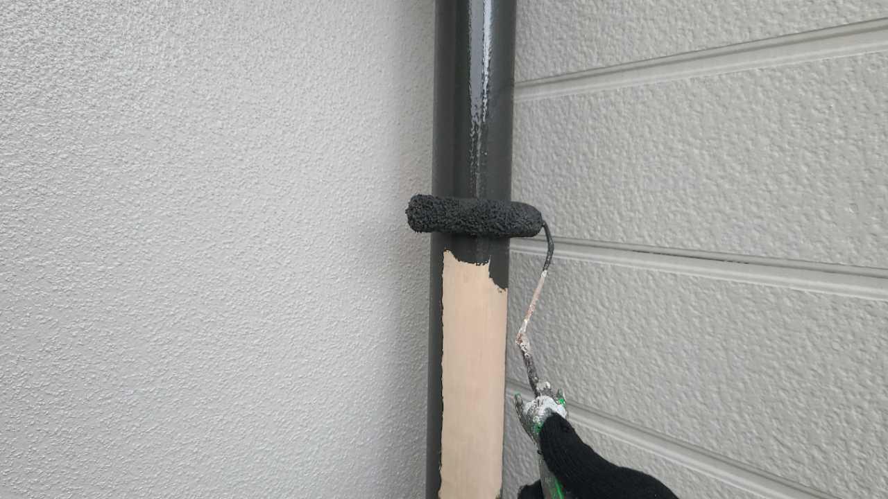 【雨樋塗装】下塗り