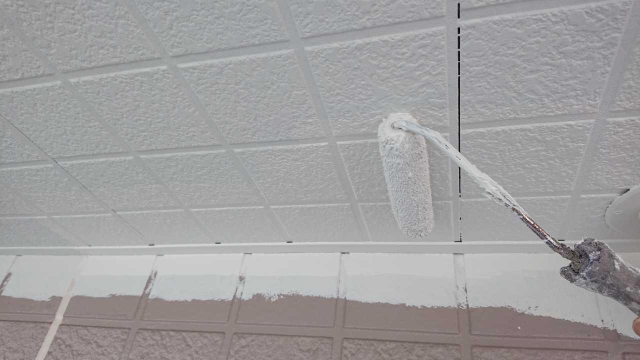 【軒天塗装】上塗り