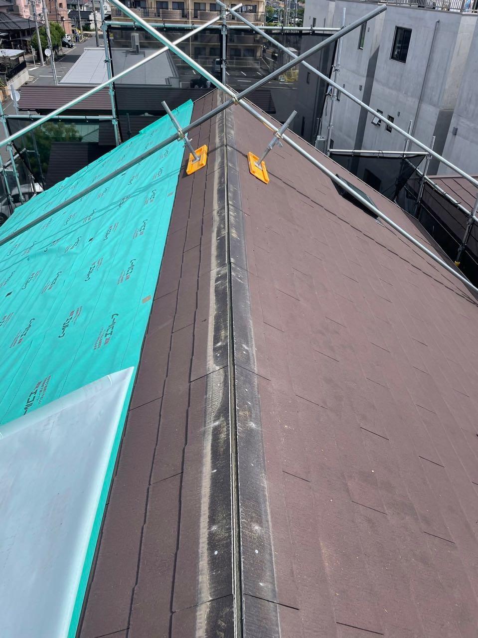 【屋根板金工事】棟撤去