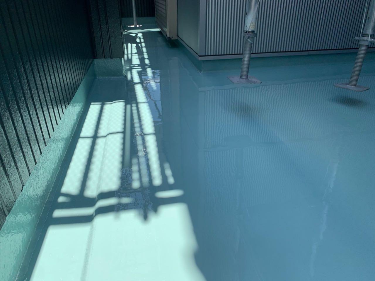 【防水工事】ウレタン防水塗布1回目