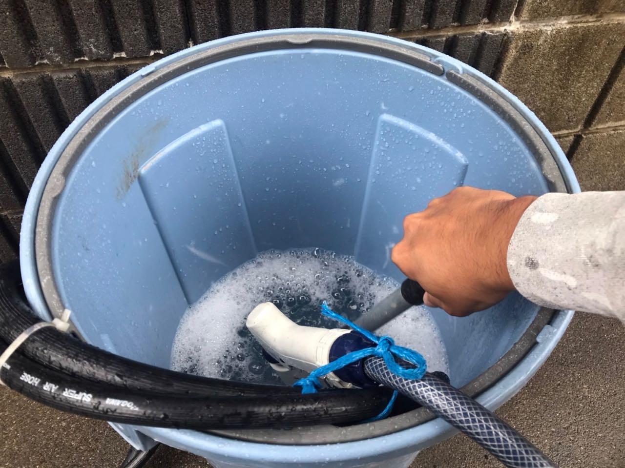 【バイオ洗剤準備】洗浄液攪拌