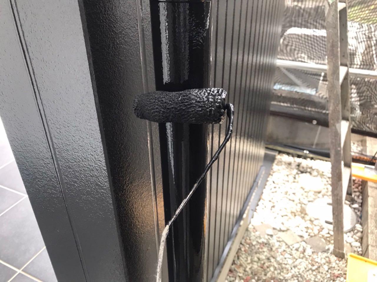 【雨樋塗装】上塗り