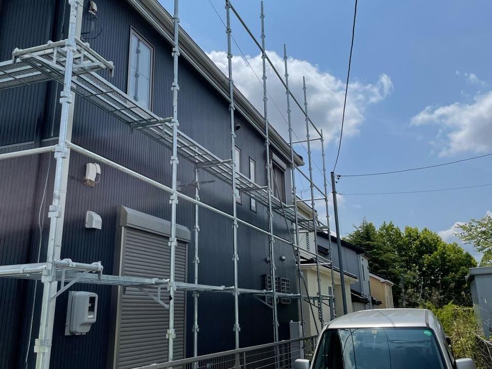 【足場設置工事】設置中