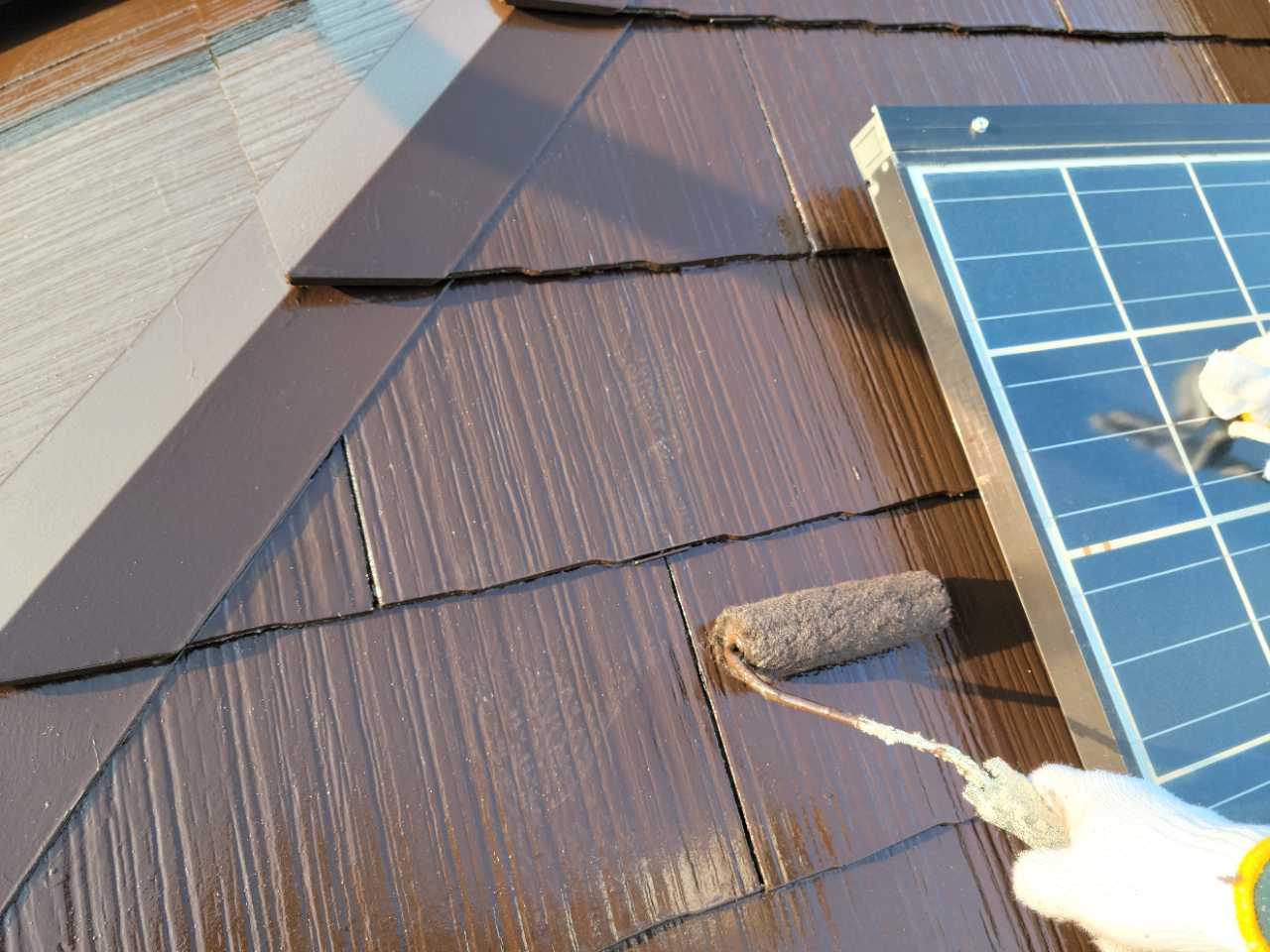 【屋根塗装】上塗り