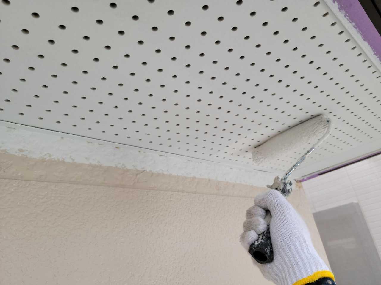 【軒天塗装】上塗り