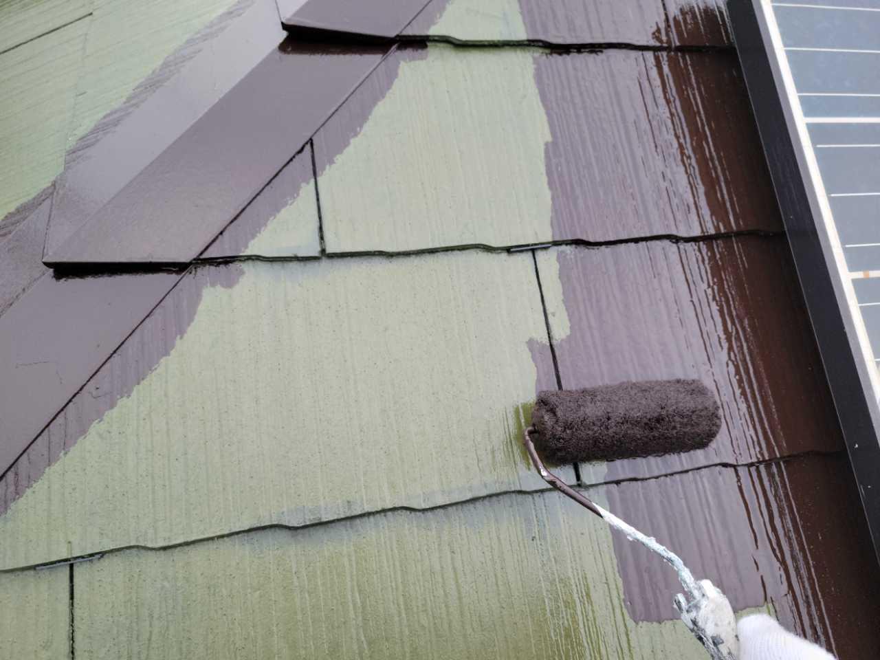 【屋根塗装】中塗り