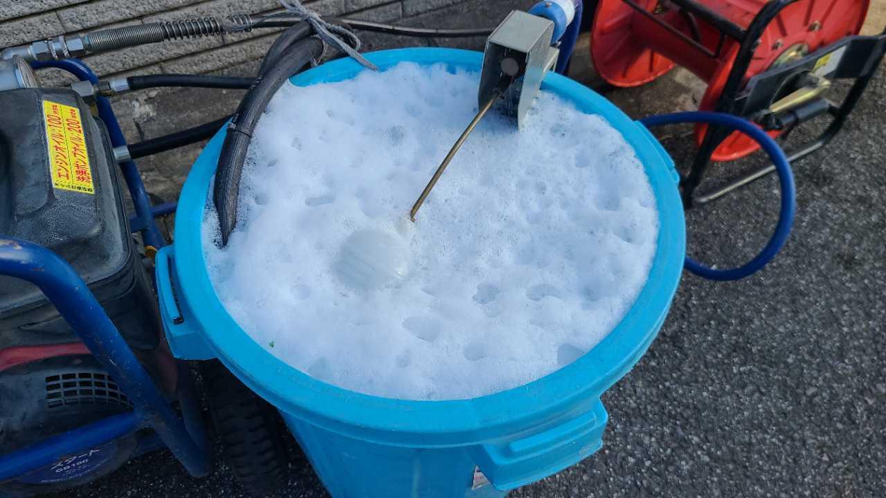 【バイオ洗剤準備】洗浄液攪拌