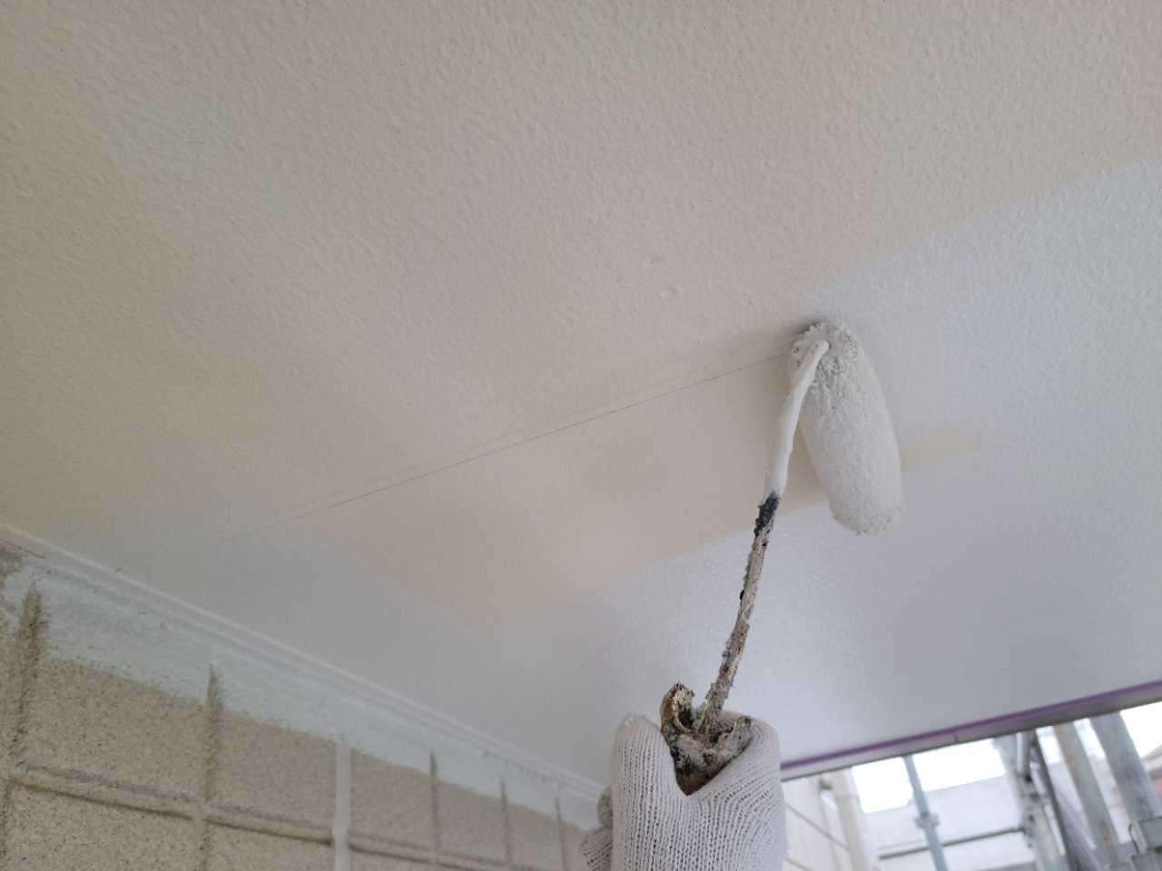 【軒天塗装】下塗り