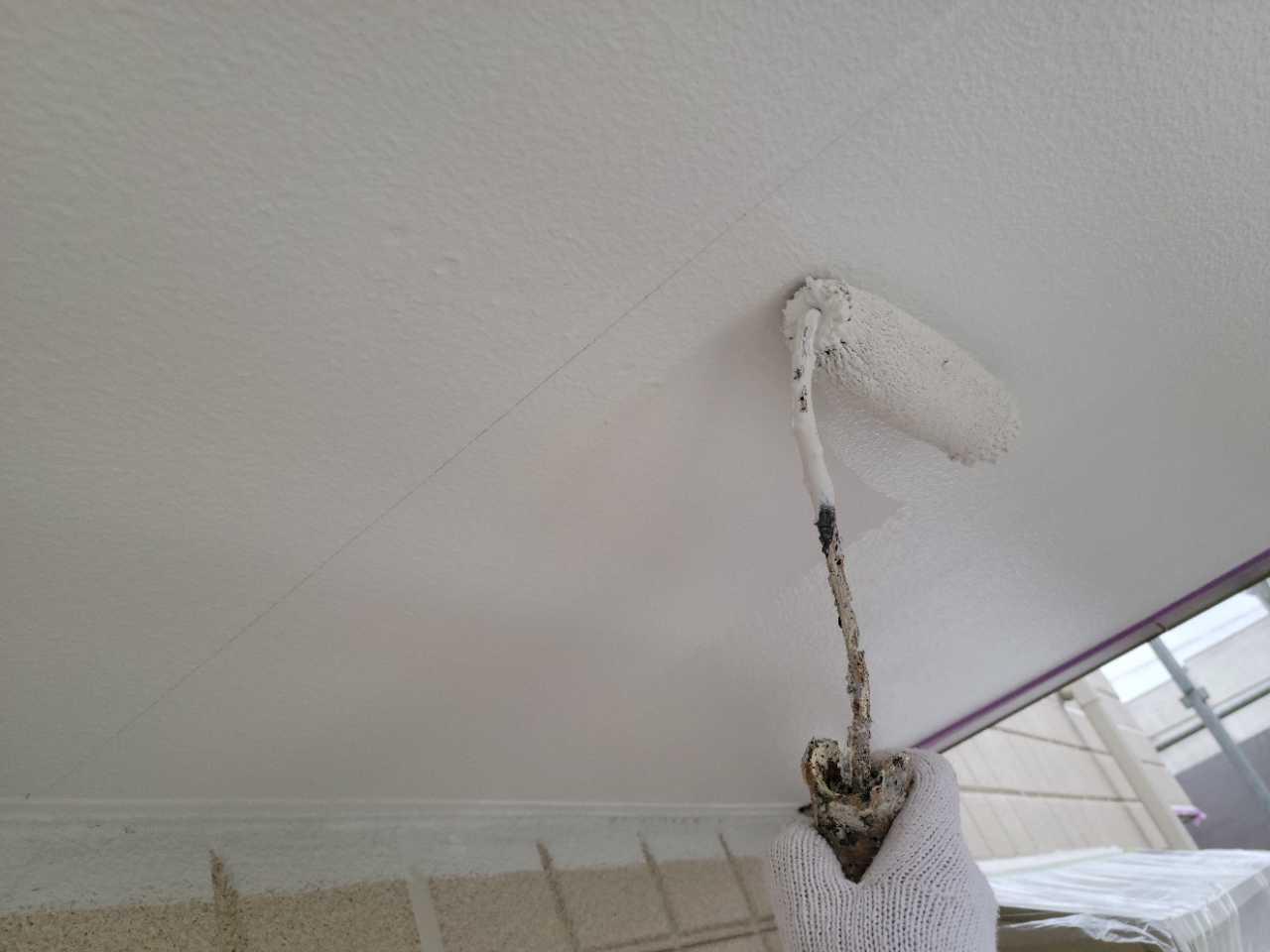 【軒天塗装】上塗り