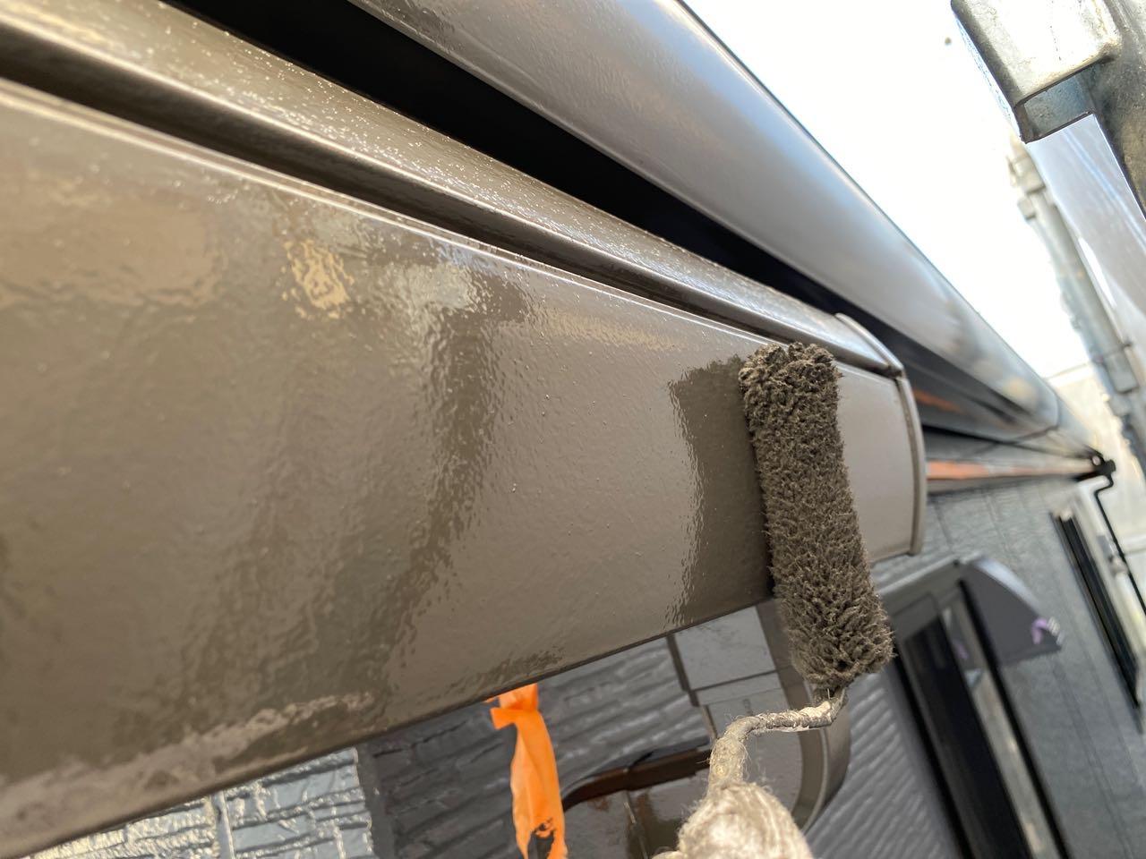 【雨樋塗装】上塗り