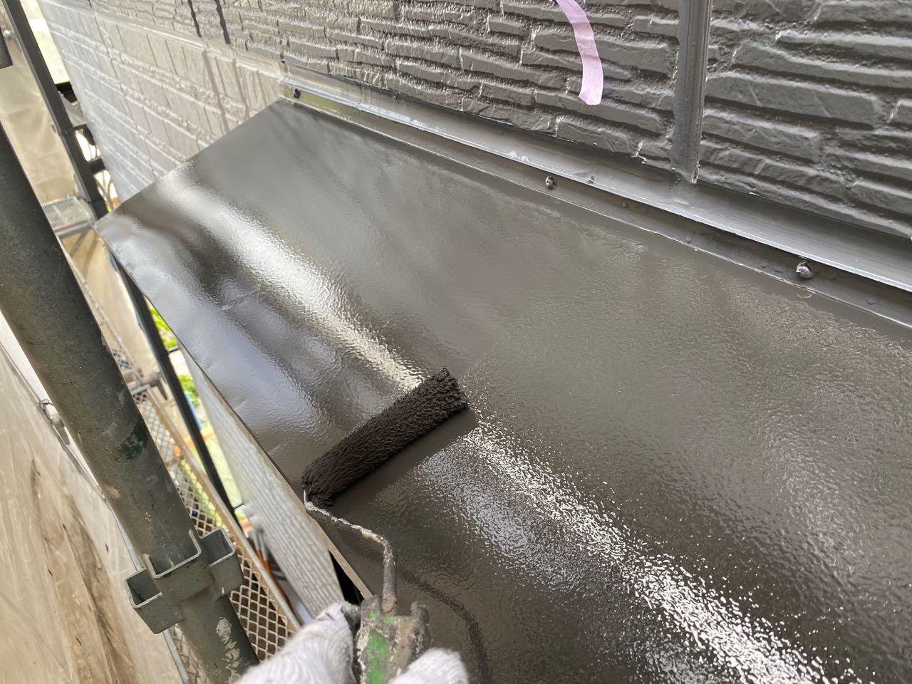 【庇塗装】上塗り