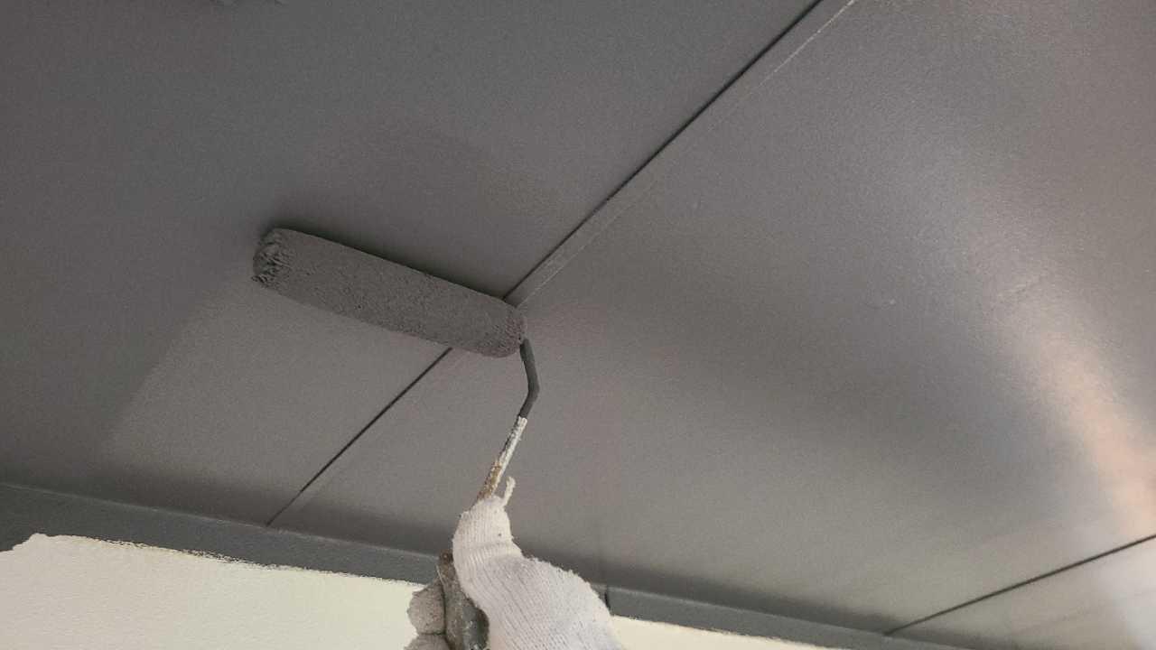 【軒天塗装】上塗り