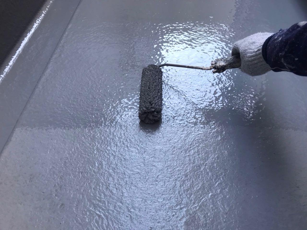 【防水工事】ウレタン防水塗布1回目