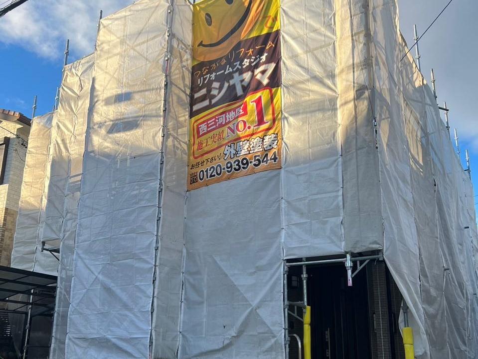 【足場設置工事】設置中